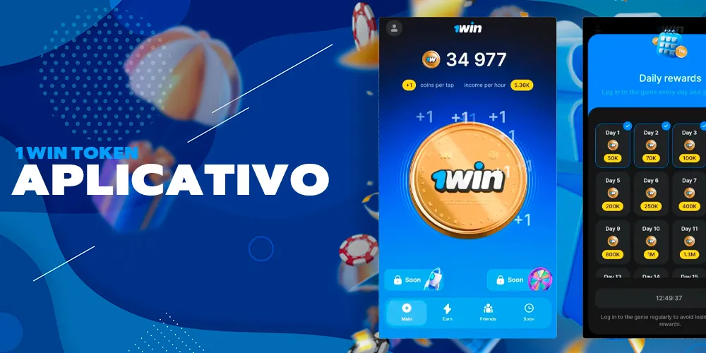 Aplicativo 1win com a possibilidade de jogar e ganhar tokens criptográficos